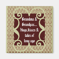 ESTILO ANTIGUO GRANDMA Y GRANDPA MAGNET