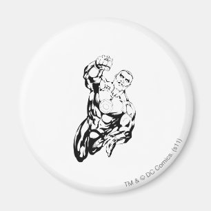 Imán Estilo cómico - volando para arriba, blanco y