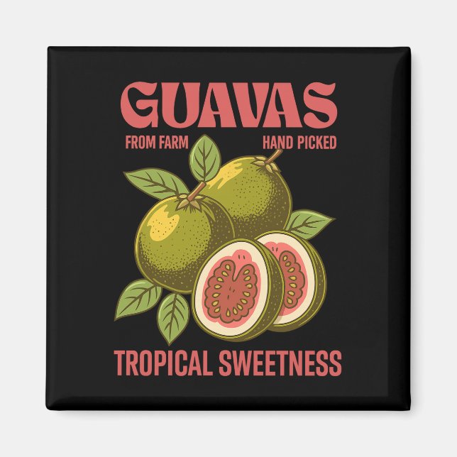 Imán Estilo de arte gráfico comercial de frutas de Guav (Frente)
