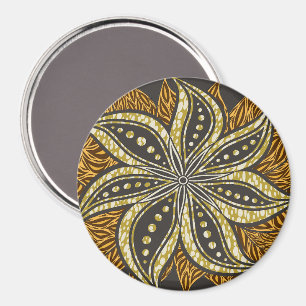 Imán Estilo de Batik Floral Resumen Africano
