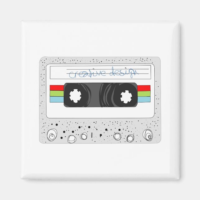 Imán Estilo de cinta de cassette retro 80s (Frente)