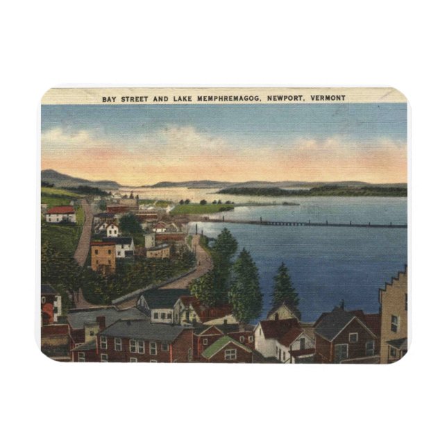 Imán Estilo de época del Newport VT Lake Memphremagog d (Horizontal)