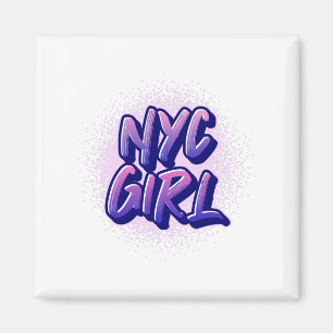 Imán Estilo de graffiti Chica de NYC
