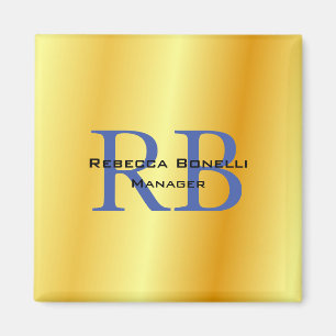 Imán Estilo de moda Monograma Minimalista Color dorado 