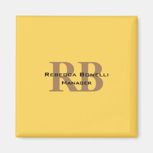 Imán Estilo de moda monograma minimalista plano amarill