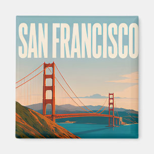 Imán ❤️ Estilo de viaje de San Francisco Golden Gate ❤️