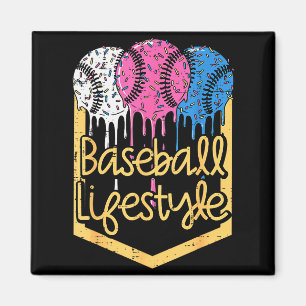 Imán Estilo de vida de béisbol Bolas salpicaduras goteo