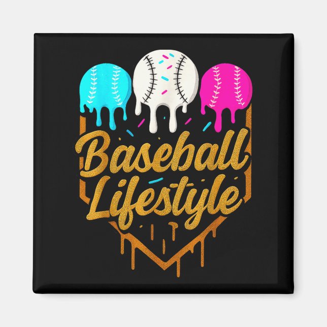 Imán Estilo de vida de béisbol, Helado de goteo de béis (Frente)