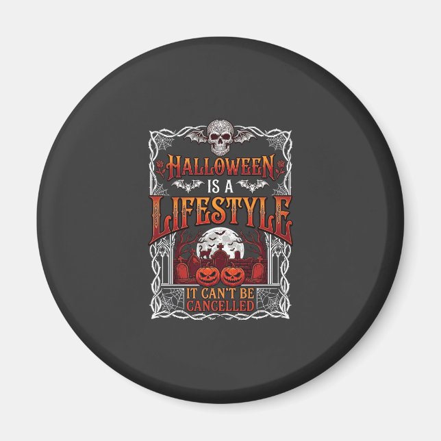 Imán Estilo de vida de Halloween Calavera de murciélago (Frente)