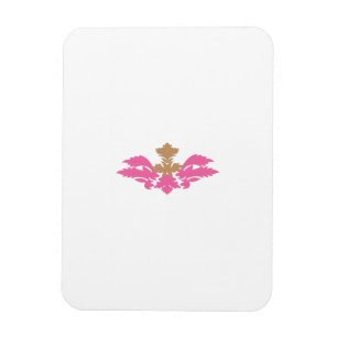 Imán Estilo decorativo, rosa caliente, bronce antiguo