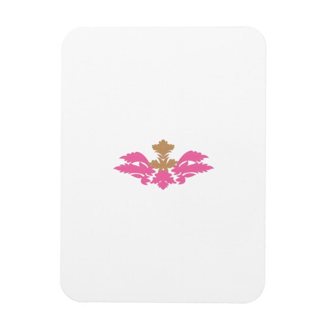 Imán Estilo decorativo, rosa caliente, bronce antiguo (Vertical)