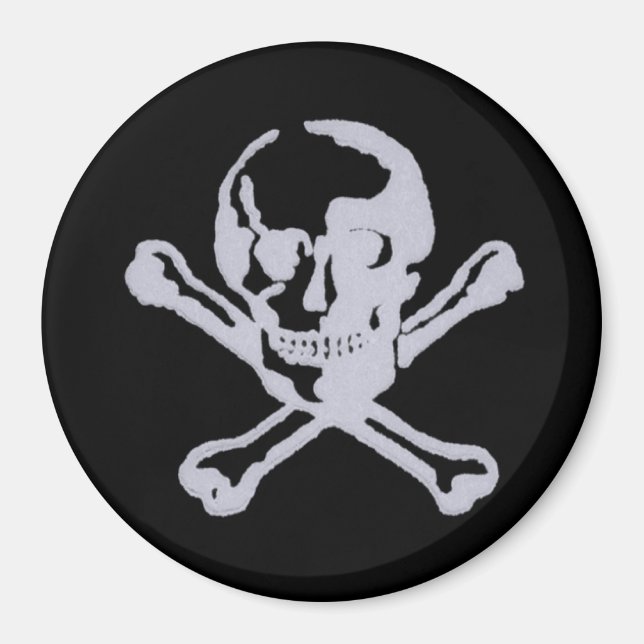 Imán Estilo Letterpress Jolly Roger (Frente)
