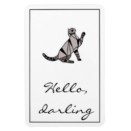 Imán Estilo moderno Gato gráfico negro y guión