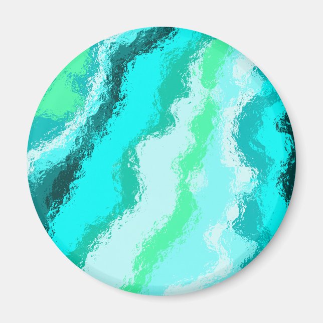 Imán Estilo Pintado Azul Verde Acuático (Frente)