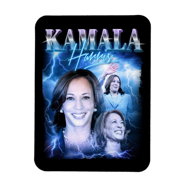 Imán Estilo Retro 90 de Kamala Harris (Vertical)