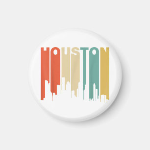 Imán Estilo retro de la silueta de Houston Texas años 7