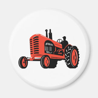 Imán estilo retro de tractor de granja de cosecha de vi