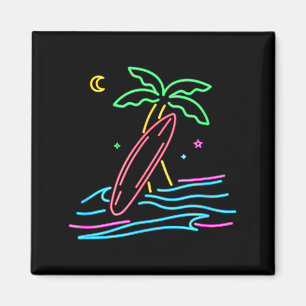 Imán estilo retro surf vintage de los 80 playa surfero
