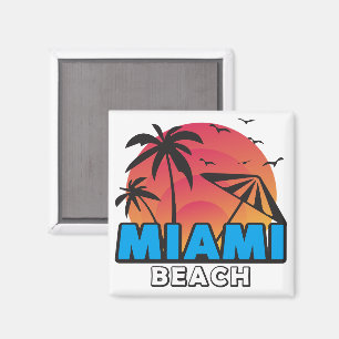 Imán Estilo Retro Viaje a Miami Beach