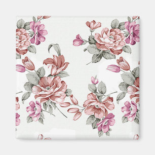 Imán Estilo Vintage  Flores Femeninas Desgastadas