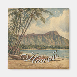 Imán Estilo vintage hawaiano viaje costa mar