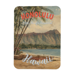 Imán Estilo vintage hawaiano viaje Honolulu medio Pacíf