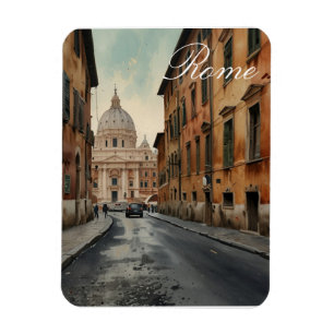Imán Estilo Vintage Roma Viaje Italiano Acuarela