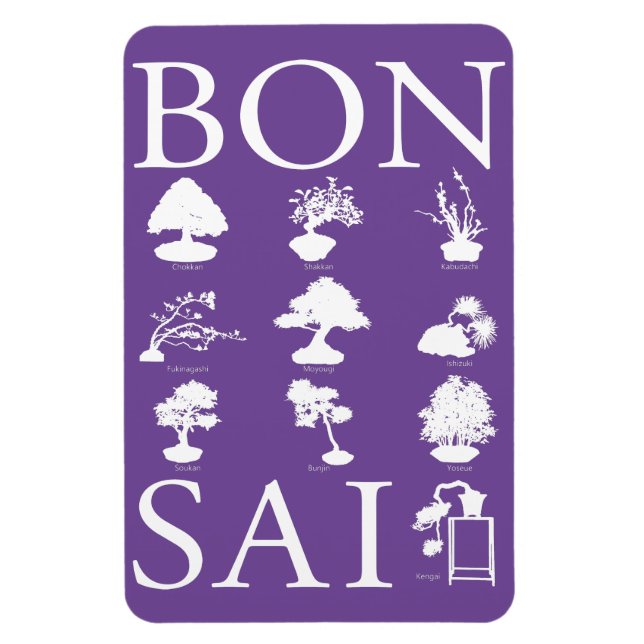 Imán Estilos básicos del árbol Bonsai (Vertical)