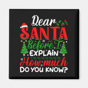Imán Estimado Papá Noel Antes De Explicar Cuánto Sabes