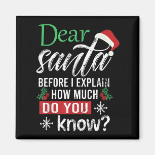 Imán Estimado Papá Noel Antes De Explicar Cuánto Sabes