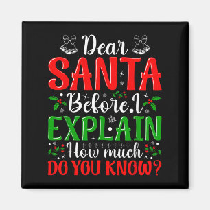Imán Estimado Papá Noel Antes De Explicar Cuánto Sabes