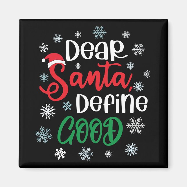 Imán Estimado Santa Define buenos Navidades graciosos (Frente)