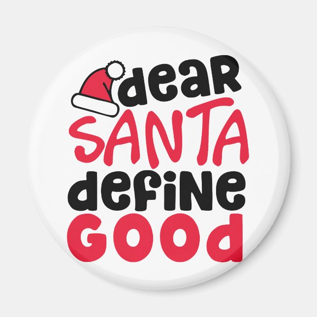 Imán Estimado Santa Define buenos Navidades graciosos (Frente)