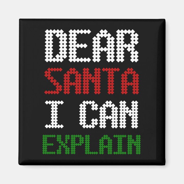 Imán Estimado Santa I puede explicar una divertida cart (Frente)