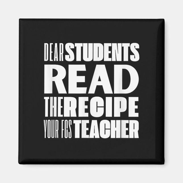 Imán Estimados Estudiantes, Leer La Receta De Su Profes (Frente)
