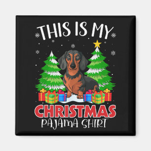 Imán Estos Son Mis Navidades Pajama Dachshund Perro Xma