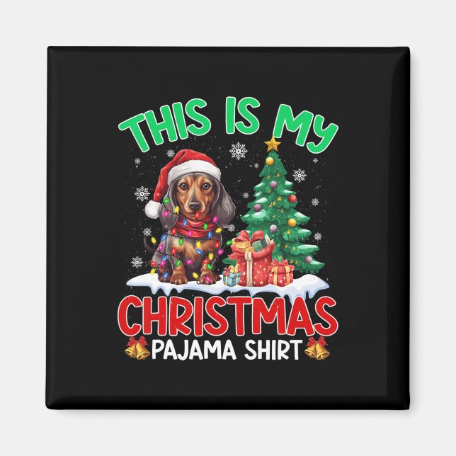 Imán Estos Son Mis Navidades Pajama Dachshund Perros Am (Frente)