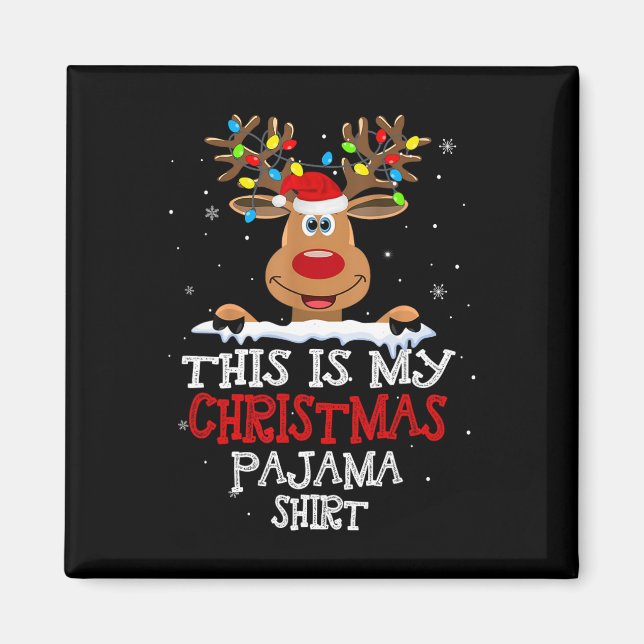 Imán Estos son mis Navidades Pajama Divertidos Navidade (Frente)