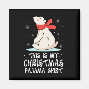 Imán Estos Son Mis Navidades Pajama Polar Oso Gracioso