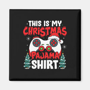 Imán Estos son mis Navidades Pajama Video Game Gamer Bo