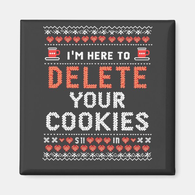 Imán Estoy aquí para borrar tu suéter de navidad feo en (Frente)