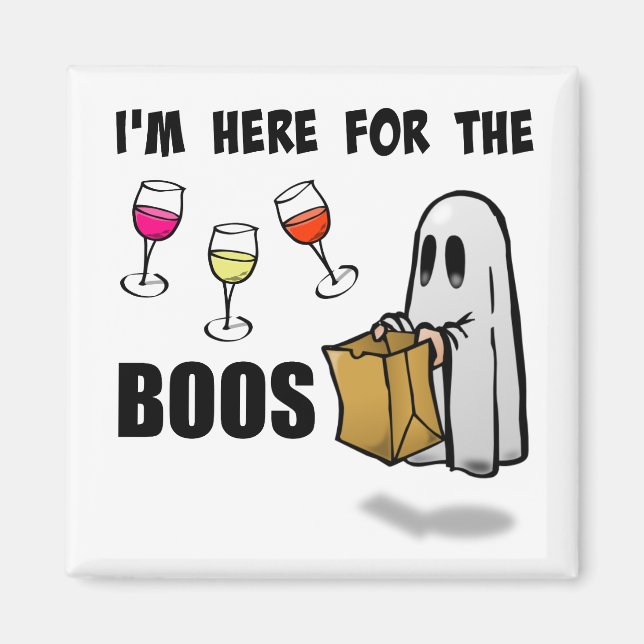 Imán Estoy aquí por el Fantasma divertida de Halloween (Frente)