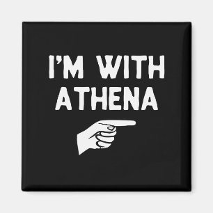 Imán Estoy con Athena Disfraz divertido para Halloween