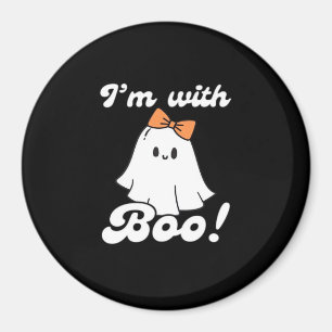 Imán Estoy con Boo Divertido Retro