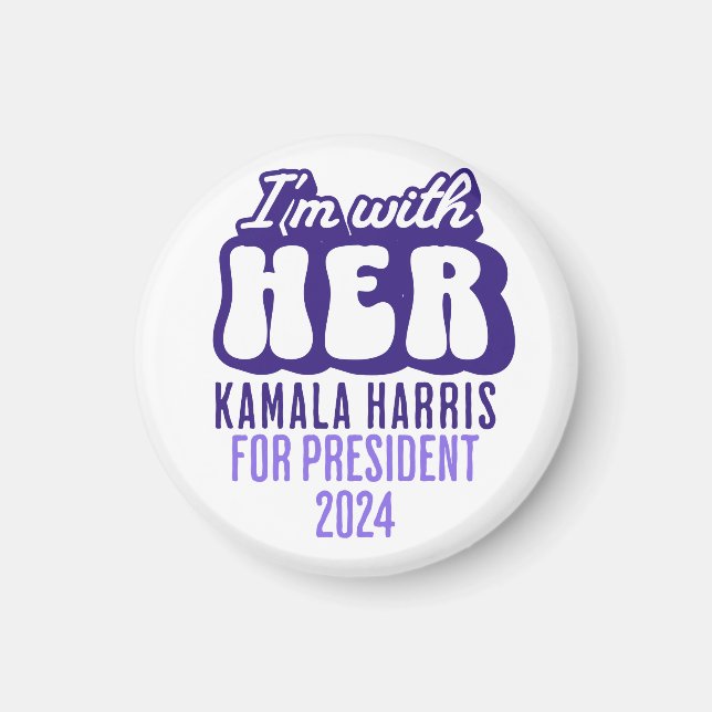 Imán Estoy con su texto Kamala Harris para la president (Frente)