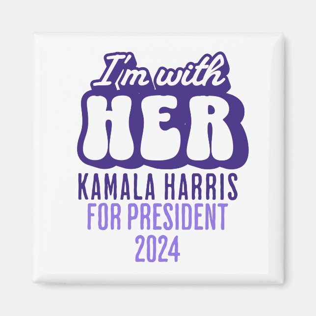 Imán Estoy con su texto Kamala Harris para la president (Frente)