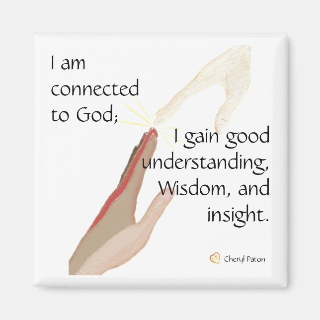 Imán Estoy conectado a Dios; gano un buen imán. (Frente)