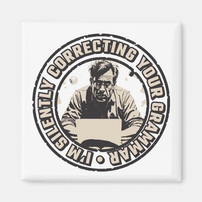 Imán Estoy Corrigiendo tu Gramática Silenciosamente (Frente)