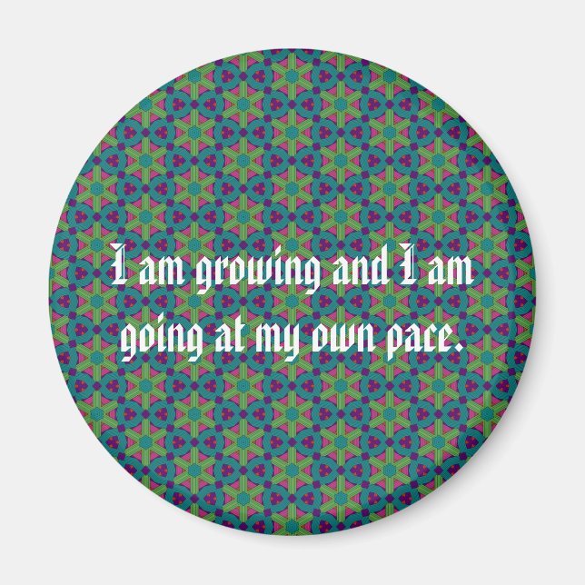 Imán Estoy creciendo y voy a mi propio ritmo (Frente)