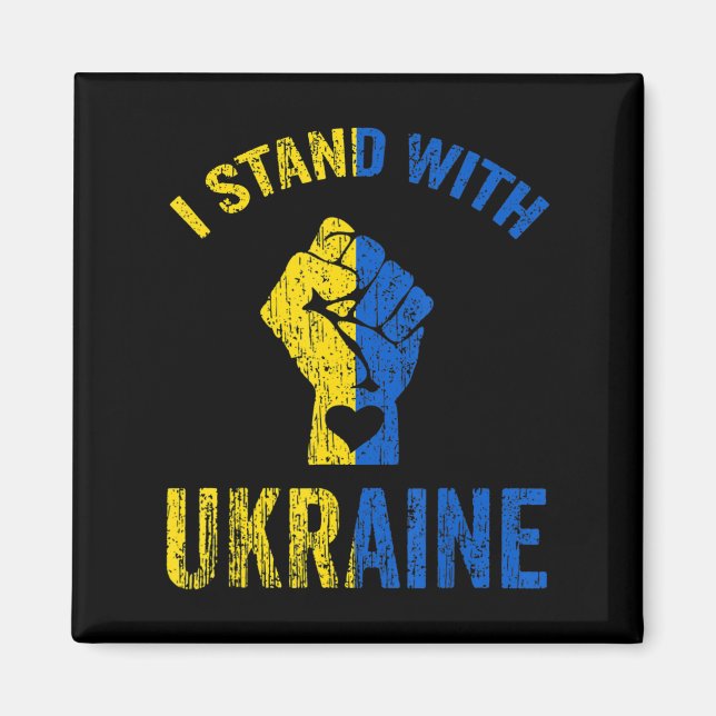Imán Estoy de acuerdo con el apoyo de la bandera ucrani (Frente)